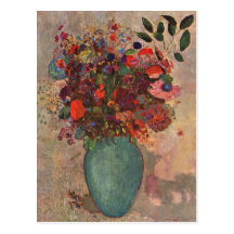 Vase turc, Odilon Redon, fleurs vintages florales Carte Postale