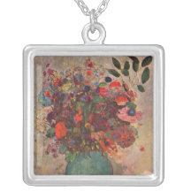 Vase turc, Odilon Redon, fleurs vintages florales Collier