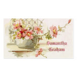 Vase vintage avec l'aquarelle rose de roses modèles de cartes de visite