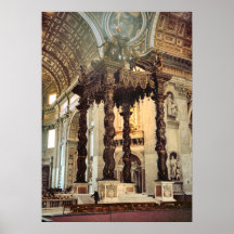 Vatican, la basilique de St Peter, haut autel Affiches