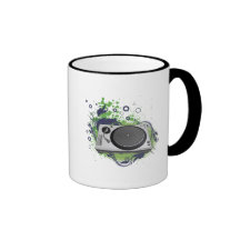 vecteur de disc-jockey de plaque tournante mug