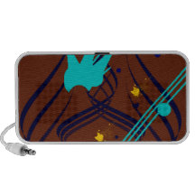 Vecteurs bleu-foncé sur le griffonnage de chocolat haut-parleurs mobiles