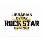 Vedette du rock de bibliothécaire par nuit cartes postales