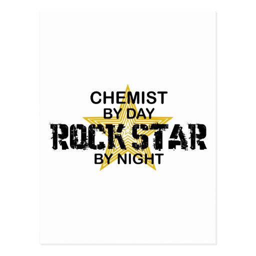 Vedette du rock de chimiste par nuit cartes postales
