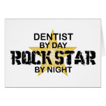 Vedette du rock de dentiste par nuit carte de vœux