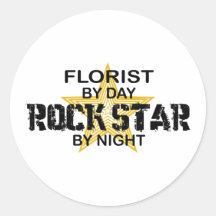 Vedette du rock de fleuriste par nuit adhésif