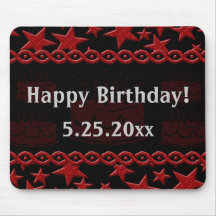 Vedette du rock de gâteau d'anniversaire en rouge tapis de souris