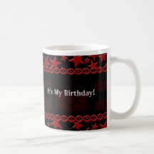 Vedette du rock de gâteau d'anniversaire en rouge mug