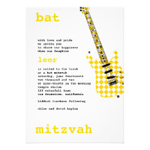 Vedette du rock d'invitation de bat mitzvah blanch