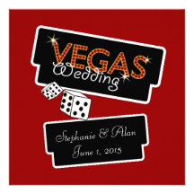 Vegas allume le faire-part de mariage rouge