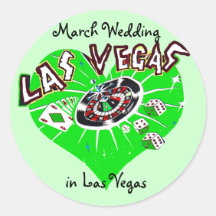 Vegas mars épousant le coeur vert adhésifs ronds