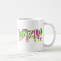 Végétalien rose et vert tasses
