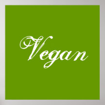 Végétalien. Vert. Slogan. Coutume Poster