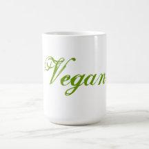 Végétalien. Vert. Slogan. Coutume Tasse