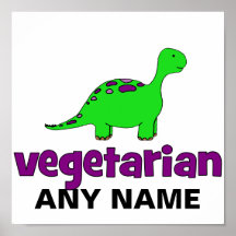 Végétarien - conception de dinosaure posters