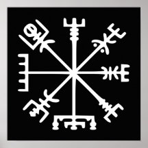 Vegvísir (boussole de Viking) Affiche