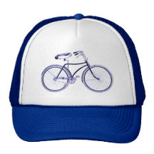 Vélo bleu casquette