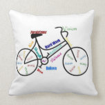 Vélo, cycle, mots de motivation oreiller