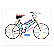 Vélo de motivation, bicyclette, faisant un cycle,  carte postale