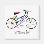 Vélo de motivation, bicyclette, faisant un cycle,  aimants pour réfrigérateur