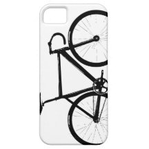 Vélo de voie - noir sur le blanc étuis iPhone 5