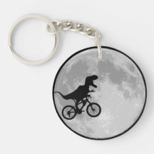 Vélo et lune de dinosaure porte-clés