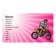 Vélo rose de saleté cartes de visite professionnelles