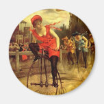 VÉLO VINTAGE DE DAMES EMBALLANT RACE DE BICYCLETTE MAGNETS