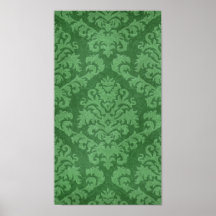 VELOURS de COUPE de DAMASSÉ, TAPISSERIE en VERT Poster