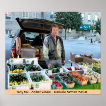 Vendeur du marché - le marché des agriculteurs de  posters