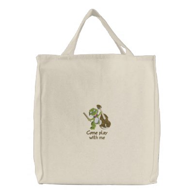 Venez le jeu avec moi grenouille avec le sac brodé Venez le jeu avec moi grenouille avec le sac brodé