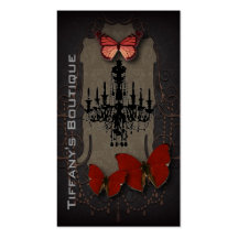 Vente au détail noire vintage de mode de papillon  carte de visite