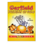 Ventre balloné de Garfield de carte de note d'or