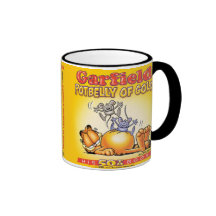 Ventre balloné de Garfield de tasse d'or