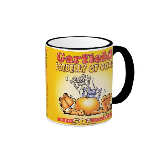 Ventre balloné de Garfield de tasse d'or