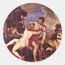 Vénus et Adonis, par Tizian Autocollants