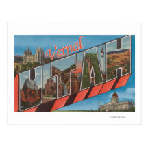 Vernal, lettre ScenesVernal, UT d'UtahLarge Carte Postale