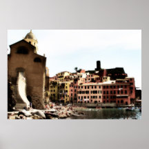 Vernazza, natation de Cinque Terre Italie Affiches