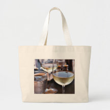 Verre de vin blanc sacs fourre-tout
