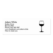 Verre de vin cartes de visite personnelles
