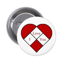 Verre "je t'aime" coeur de tache pin's