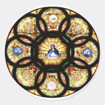 Verre souillé béni de Vierge Marie Adhésifs Ronds
