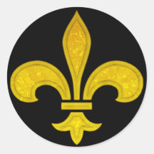 Verre taillé de Fleur De Lis Adhésif Rond