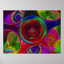 Verres à liqueur colorés stylisés de cocktail posters