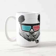 Verres à trois dimensions de panda vintage tasse à café