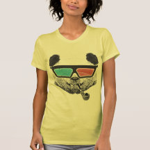 Verres à trois dimensions de panda vintage t-shirts