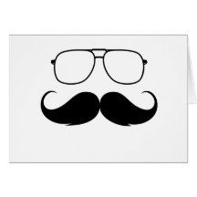 verres drôles de moustache dans le noir cartes de vœux