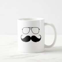 verres drôles de moustache dans le noir mugs