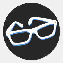 Verres nerd frais dans noir et le blanc autocollants