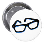 Verres nerd frais dans noir et le blanc badges avec agrafe